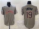 Men's San Diego Padres #19 Tony Gwynn Gray With Patch Cool Base Stitched Jersey,baseball caps,new era cap wholesale,wholesale hats